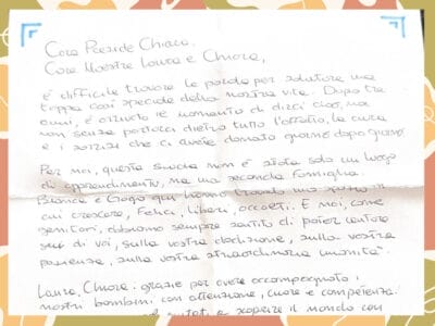 Lettera di una mamma di due bambini della Scuola dell'Infanzia Naviglio